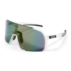 Óculos de Sol Esportivo HUPI Andez Bike Proteção UV Cristal/Preto Lente Roxo Espelhado-Feminino