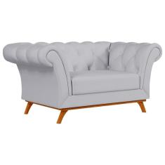 Sofá 150cm 1 Lugar Base Madeira C-315 Cinza Claro