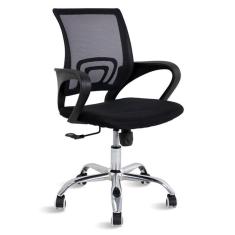 Cadeira de Escritório Giratória Office Santiago Base Cromada Móveis Preto