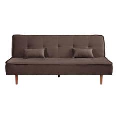 Sofá Cama Silver 3 Lugares Reclinável Suede Marrom Café 1,92 - Star Confort