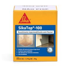 SIKA Sikatop 100, revestimento impermeável de alta aderência e de fácil aplicação, Cinza, Caixa 4Kg