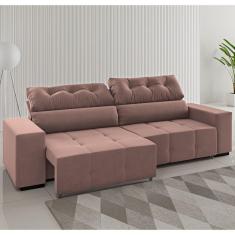 Sofá 3 Lugares Retrátil e Reclinável 230cm Veludo Artemis Viero Móveis