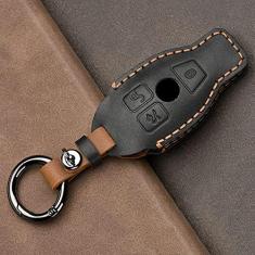 Capa para porta-chaves do carro, capa de couro inteligente, adequado para Mercedes Benz ABCRG classe W205 W203 W210 W124 W202 W204, porta-chaves do carro ABS Smart porta-chaves do carro