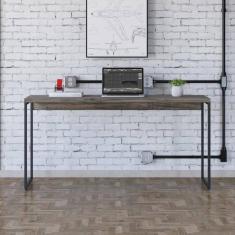 Mesa Dynamica 150x50x75cm Carvalho Dark - Est.preta Carvalho Dark - Est.preta