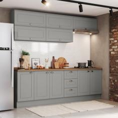 Cozinha Completa 8 Peças Americana Cinza/Nature