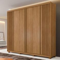 Guarda-Roupa Casal San Remo 6 Portas 6 Gavetas Ripado Cinamomo - Panor