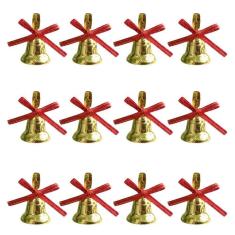 Enfeite De Natal Sinos Dourados 3cm X 2,5cm - 12 Unidades