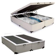 Cama Box Baú Casal Bipartido Sintético SerenePrime Branco 138x188x44