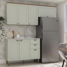 Cozinha Compacta sem Tampo 6 Portas 3 Gavetas Iluminata Genialflex