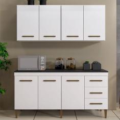 Cozinha Completa 7 Portas 3 Gavetas Atenas Branco
