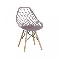 Cadeira Cloe Base Madeira Rivatti Camurça