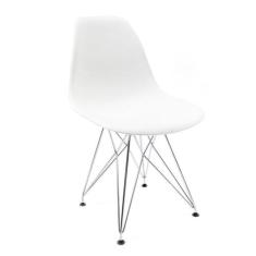 Cadeira de Cozinha Eames Cromada e Branca - Mobly