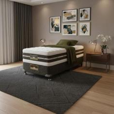 Cama Box + Colchão Castor Solteiro Silver Star Air Double Face Tecnope