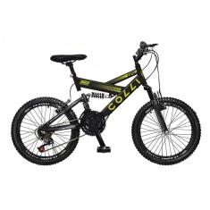 Bicicleta Aro 20" Colli GPS Freio V-Brake de Aço Carbono Suspensão Dupla-Unissex