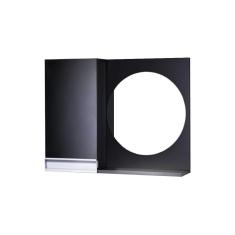 Armário para Banheiro com Espelho Redondo Preto com Puxador