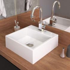 Kit Cuba Q355 Torneira Luxo 1195 Metal Válvula Click 1 Polegada G Sifão Pvc Flexível Compace Branco