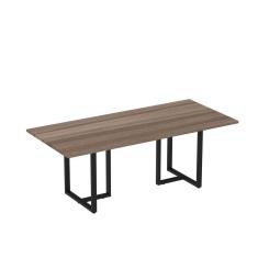 Mesa de Reunião Retangular 200x90cm MR2000P25TUB Walnut/Preto