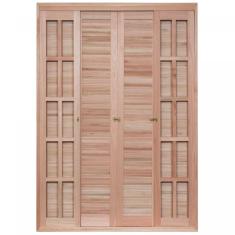 Porta de Madeira Balção de Correr 213x160cm com Batente 14cm EWK 472 Rondosul Madeira marroml sem pintura