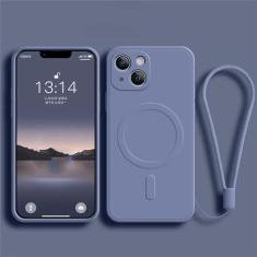 Capa de silicone líquido para iphone 15 11 13 12 14 pro max xr xs plus telefone magnético capa de carregamento sem fio, cinza, para iphone 12promax