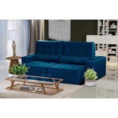 Sofá Modular Curitiba 5 Lugares 2.50 MT Retrátil e Reclinável Veludo N