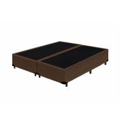 Cama Box Blindado Queen Bipartido Principe das Camas Suede Marrom 158x198x40