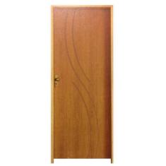 Kit Porta de Madeira Semi-Oca Concept 9 Rodam Padrão Imbuia - Lado Dir