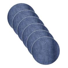 Sousplat estampa Jeans impressa tecido Microfibra - NSW, 6 Peças, Sem 