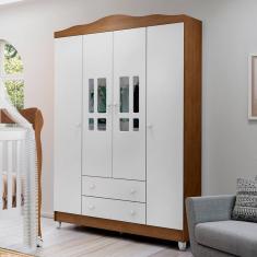 Guarda Roupa Infantil 4 Portas 2 Gavetas Ariel Carolina Baby