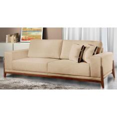 Sofá Fixo Magnus 4 Lugares Luxo 230cm Castellar Móbile, Bege