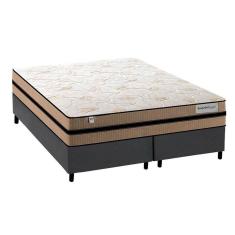 Cama Box Queen: Colchão Molas Ensacadas Plumatex Masterpocket Smart Milano + Base Gray(158X198)