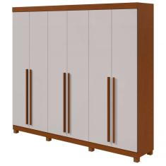 Guarda-roupas Casal Bertha 6 Portas 4 Gavetas Sem Espelho Com Pés Frassino Off White