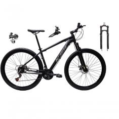 Bicicleta Aro 29 Ksw Xlt 24v Câmbio Shimano Acera K7 Garfo Trava Freio A Disco - Preto-prata Tam.19
