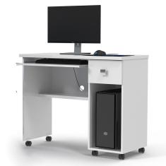 Escrivaninha Office Vicenza Branco Brilhante - Lukaliam Móveis