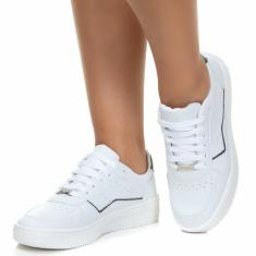 Tênis Feminino Casual Branco Vili Leve Confortável-Feminino