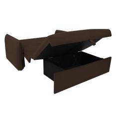 Sofá-Cama Casal com Baú 2 Lugares Zaia Suede Marrom