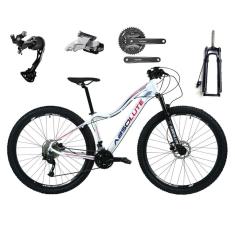 Bicicleta Aro 29 Absolute Hera Feminina Alumínio Câmbios Shimano Alívio e Altus 27v Freios Hidráulicos Garfo Com Trava no Guidão - Branco