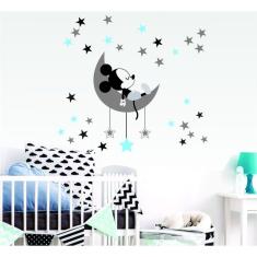 Adesivo De Parede Mickey Na Lua - Ra Personalize