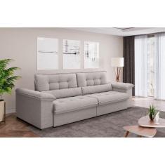 Sofá Linho Retrátil e Reclinável Majestoso 200cm Espresso Móveis Palha