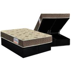 Cama Box Baú Queen: Colchão Ortopédico Orthoflex D33 / EP Matera + Base CRC Suede Black(158x198)