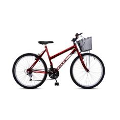 Bicicleta Aro 26 Feminina Velox Vermelha - Ello Bike