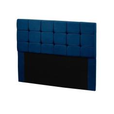 Cabeceira Julia Cama Box Casal 140cm Estofada Veludo Azul Star Confort Azul