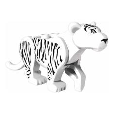 Boneco Blocos De Montar Tigre Branco Selva