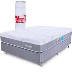 Cama Box Queen Colchão Vácuo Infinity 158x198x64 Premium BF Colchões