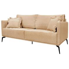Sofa Sala De Estar Liv 2 Lugares Pes Aço Linho 231 Dourado Ezz Dourado