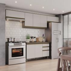 Cozinha Compacta 4 Peças com Duplo Aéreo Basculante 100% Mdf