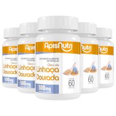 Kit 5 Óleo de Linhaça Apisnutri 60 Cápsulas