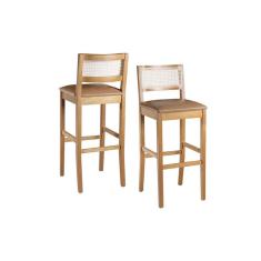 Banqueta em Madeira Maciça com Telinha Zara Requinte Salas