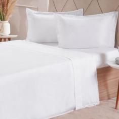 Jogo de Cama King 200 Fios Liso 4 Pçs 193x203x35 - Tessi, Branco
