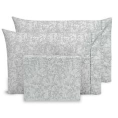 Lençol King 3 pç Estampado Fronhas c/ Ponto Palito Percal Flex 400 Fio