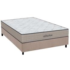 Cama Box Casal: Colchão Espuma D45 Orthoflex Genova + Base CRC Suede C